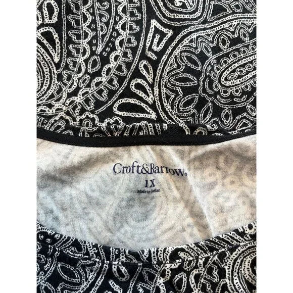 2 pc Lot Croft & Barrow Long Sleeve Shirts Womens Sz 1X Paisley Abstract Pattern - Picture 15 of 16